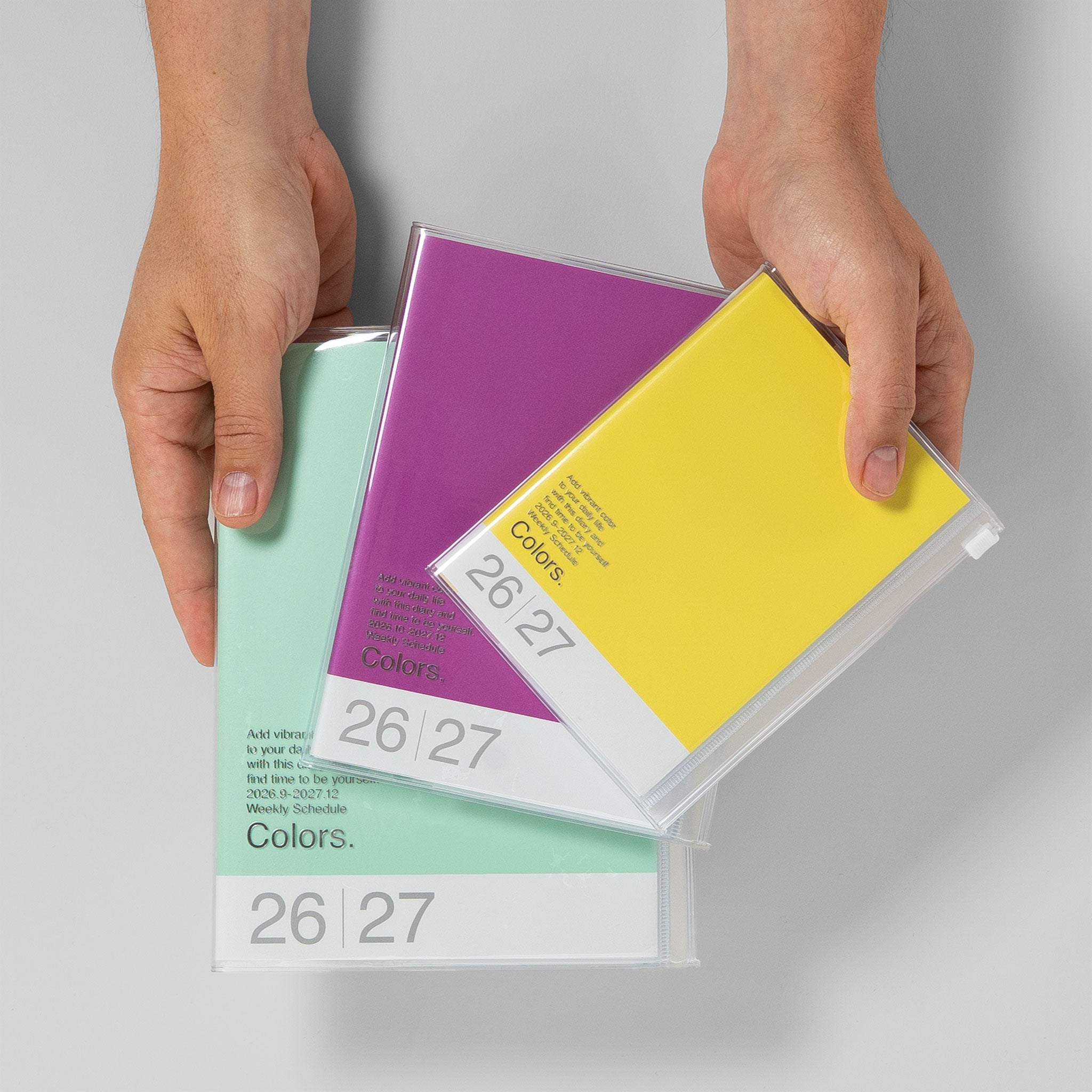 Mark's Taschenkalender Formatvergleich A5, A6, B6 mit Hand zur Größeneinordnung