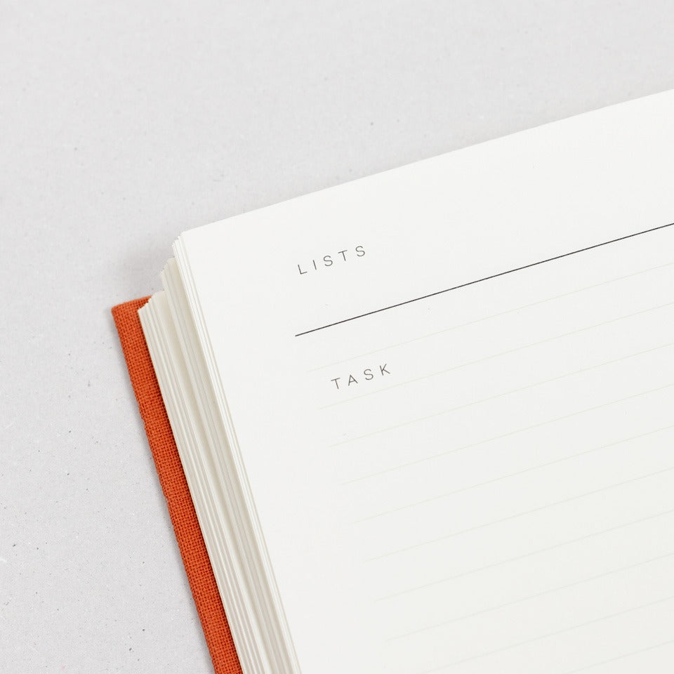 undatierter Kalender Notem rostrot / Even Weekly Journal