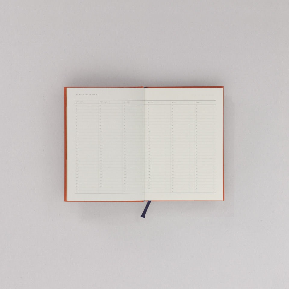 undatierter Kalender Notem rostrot / Even Weekly Journal