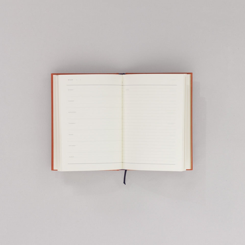 undatierter Kalender Notem rostrot / Even Weekly Journal