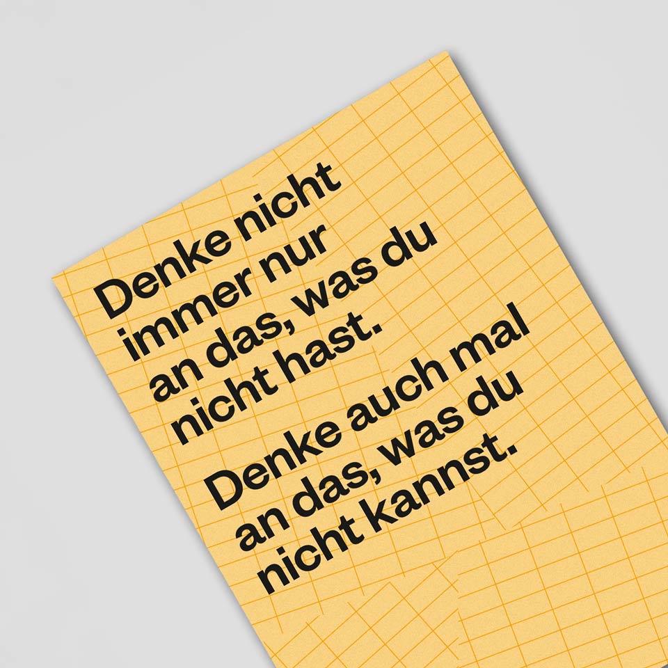 Postkarte Das, was du nicht hast
