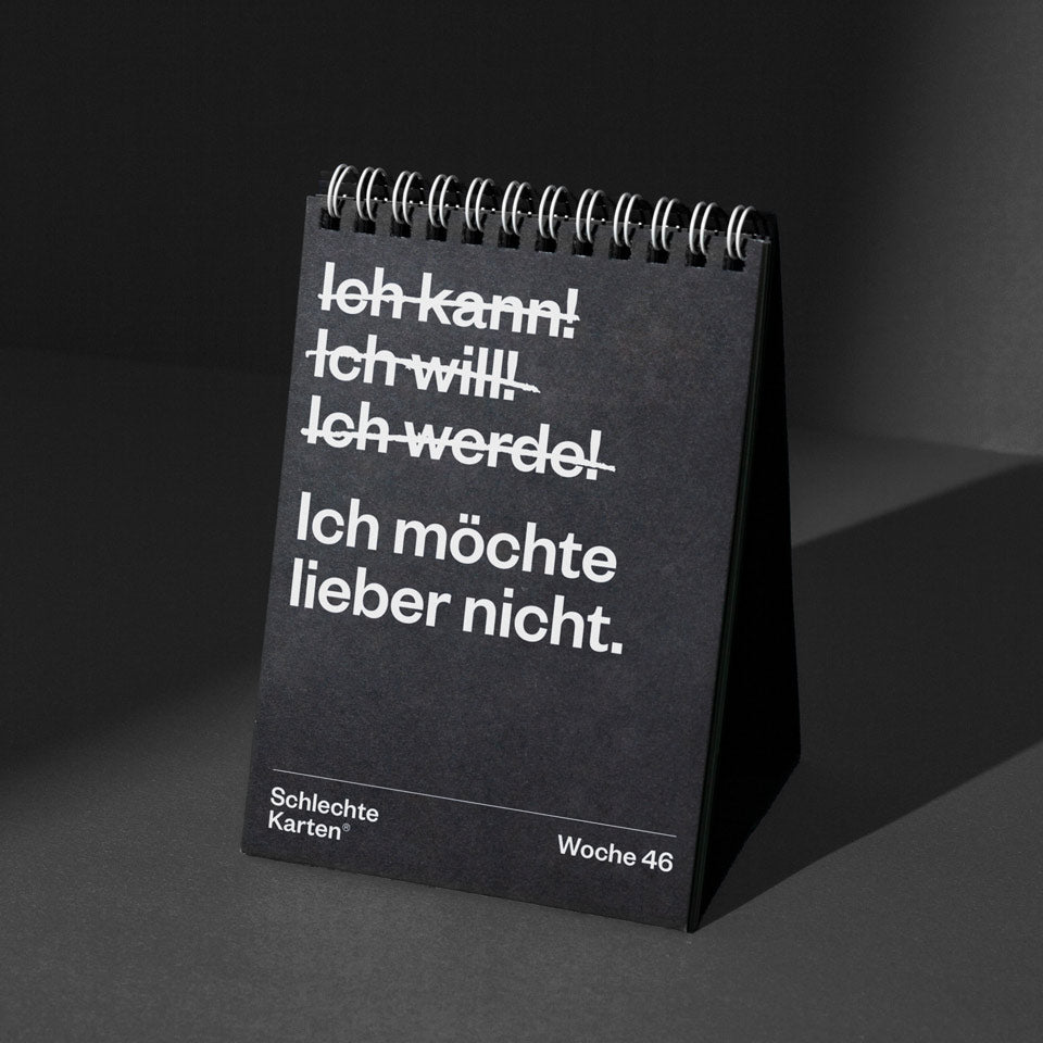 Demotivierendes Set: Tischkalender 2026 + Block