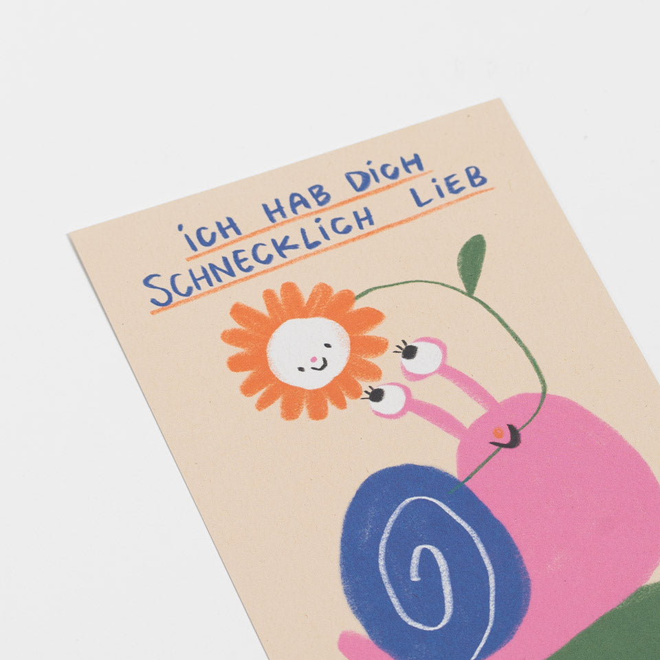Postkarte Schnecklich lieb