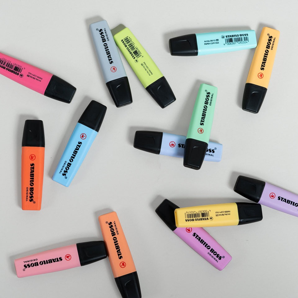 15er Set Textmarker Stabilo pastell