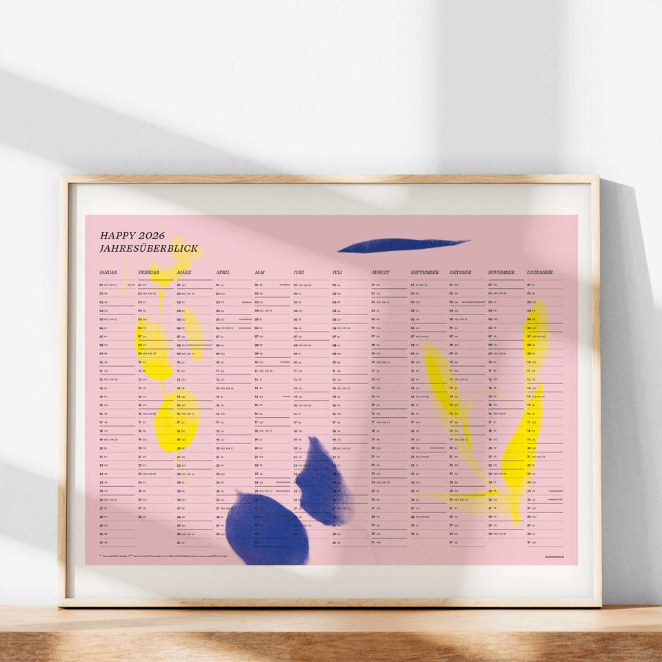 Wandkalender Happy 2026 A2 quer