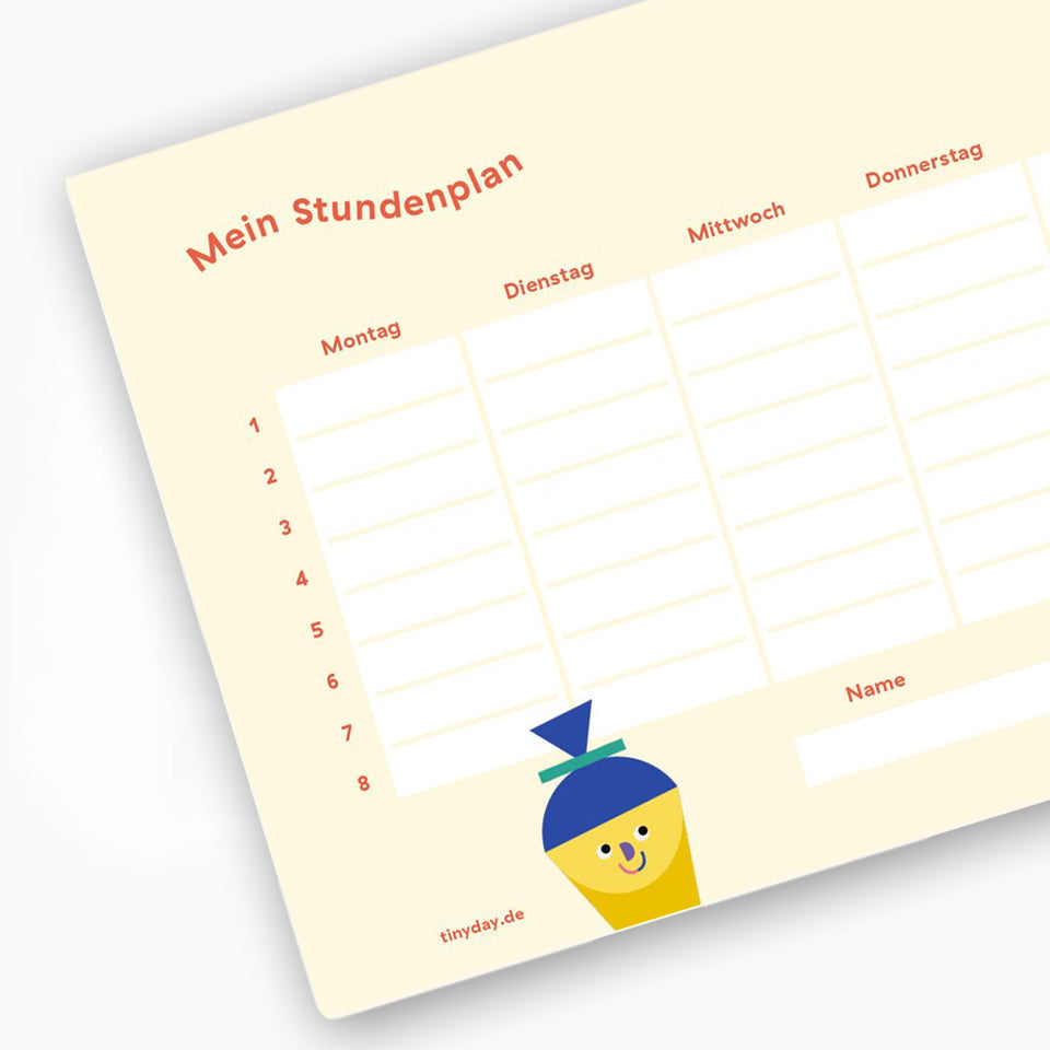 Stundenplan Einschulung A5