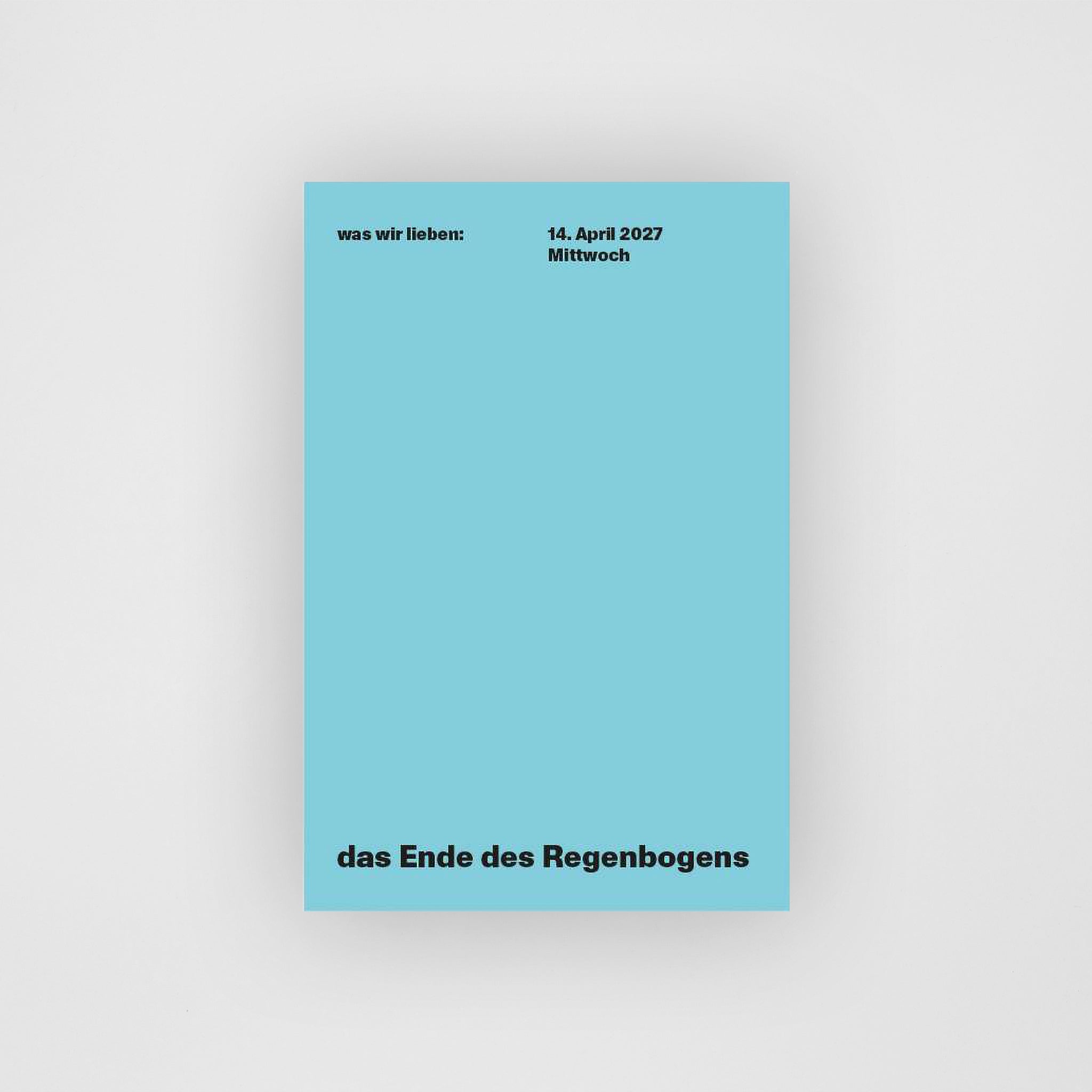 Kalenderblatt April vom Was wir lieben Abreißkalender 2027, hellblaues Papier