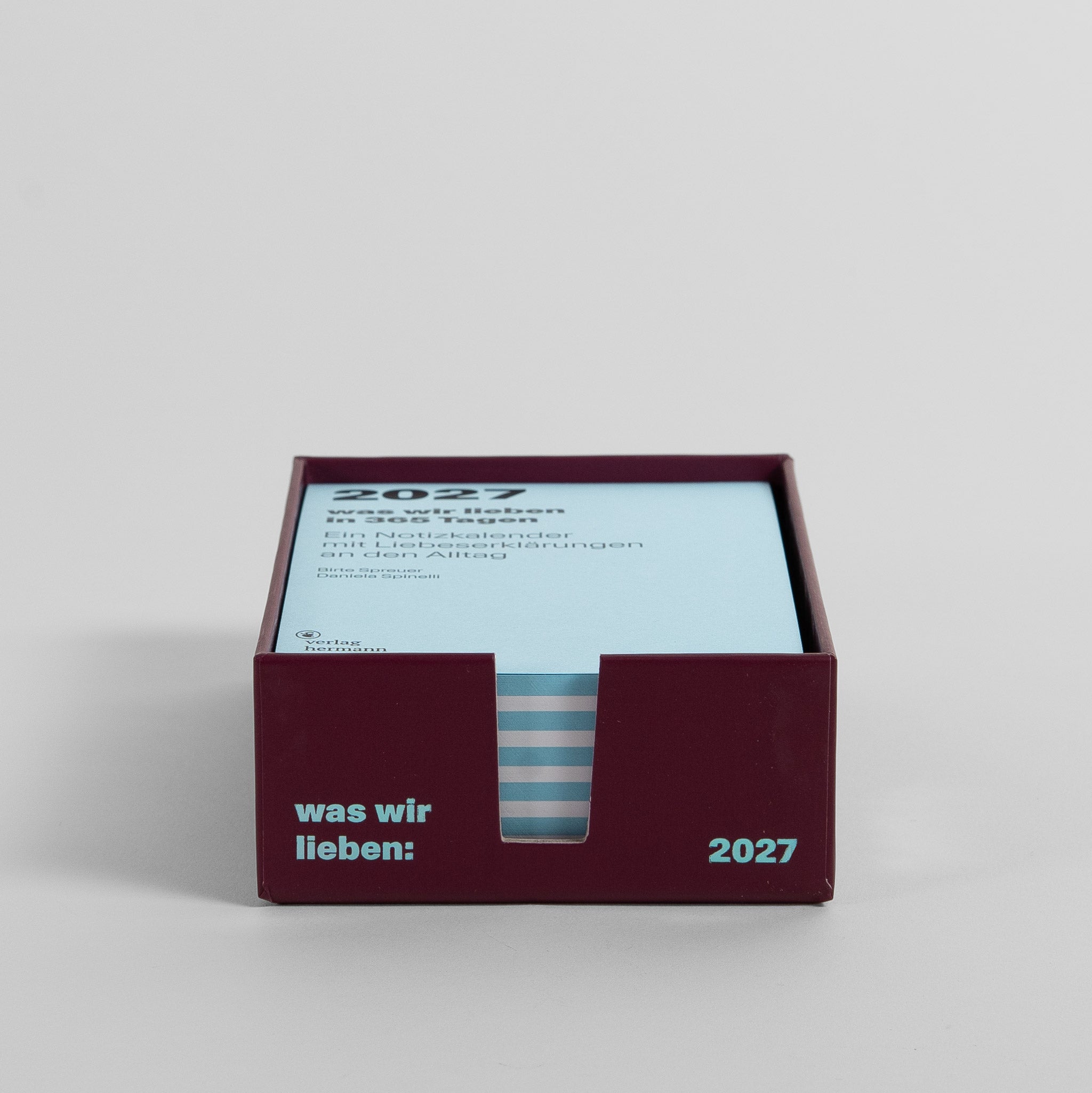Seitenansicht des Was wir lieben Abreißkalenders 2027