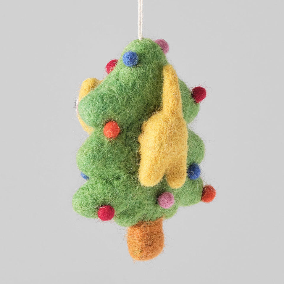 Filzanhänger – Katze im Weihnachtsbaum